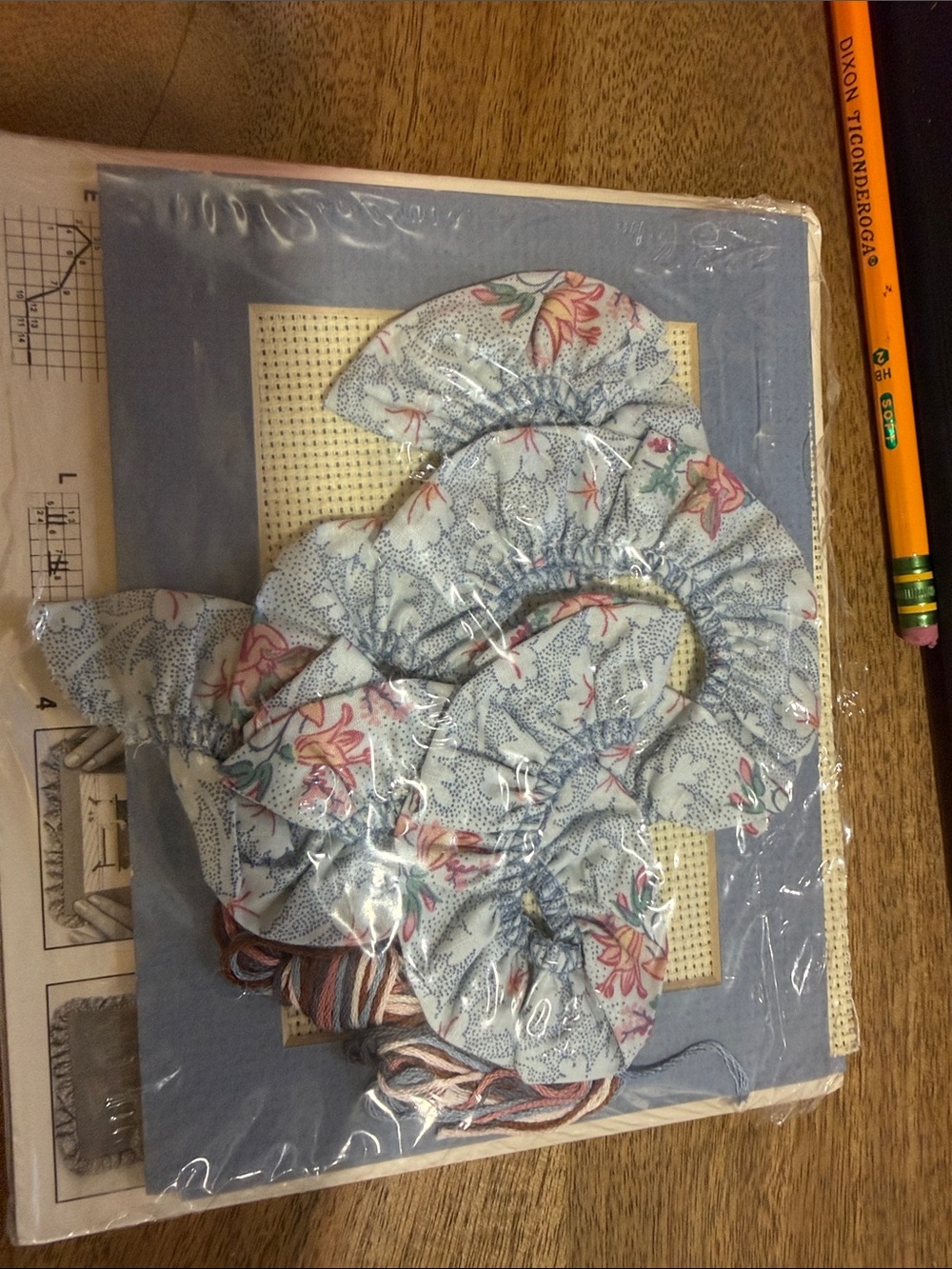 Blue Message Mat Complete Cross Stitch Kit - Picture 3 of 3